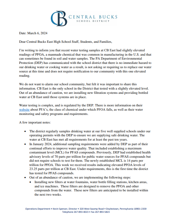 CB East March Email